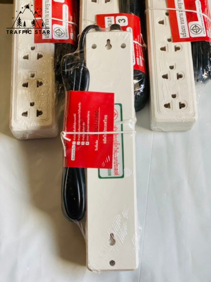 Standard power socket, 5 sockets, 1 switch, 3M cable