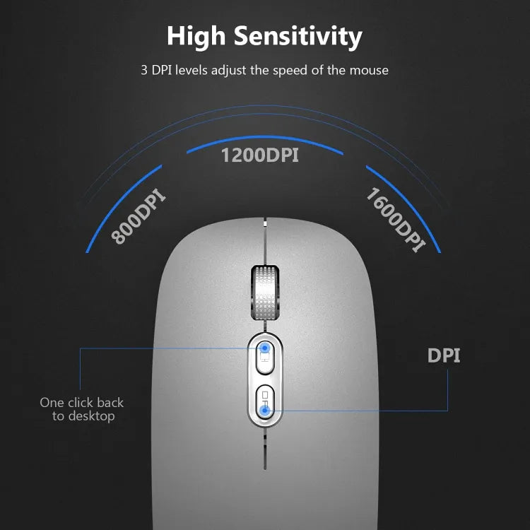 M103 Wireless Silent Mouse (Single Mode)Built in Battery Rechargeable DPI Adjustable