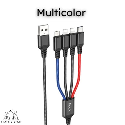 HOCO Original X76 4 in 1 Charging Cable MicroUSB + TypeC + 2 x Lightning