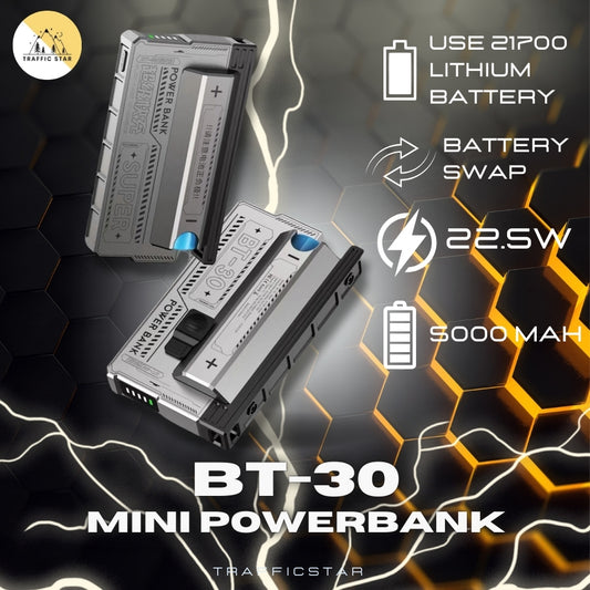 BT-30 Mini Powerbank Battery Swappable Portable Powerbank 5000mAh