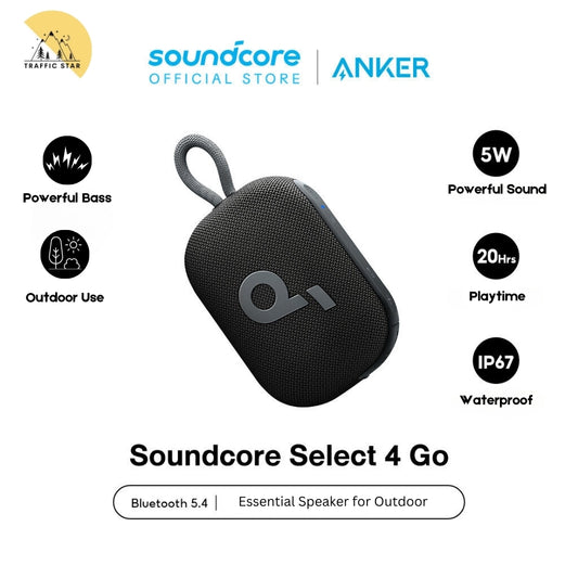 Soundcore Select 4 Go Bluetooth Speaker by Anker, Mini Portable Shower Speaker