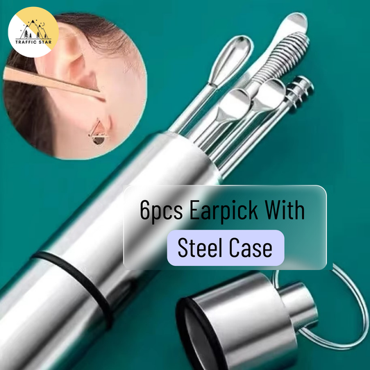 6pcs Ear Cleaning Tool Set With Stainless Steel Case Earpick Set