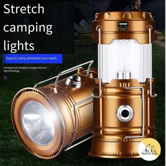 LED Lantern Flashlight Solar Portable Rechargeable Camping Lantern