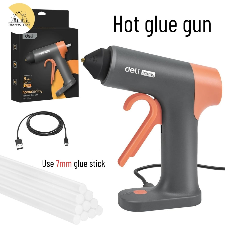 Deli Hot Melt Glue Tool AC 220V 10W Low Pressure Safety High Viscosity 7Mm Household Glue Sticks Electric DIY Tools