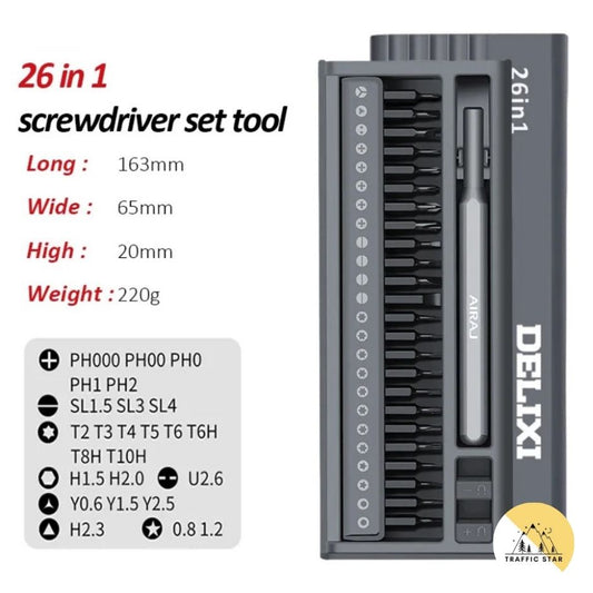 Delixi 26-in-1 Screwdriver Set, Multifunctional Maintenance Tools