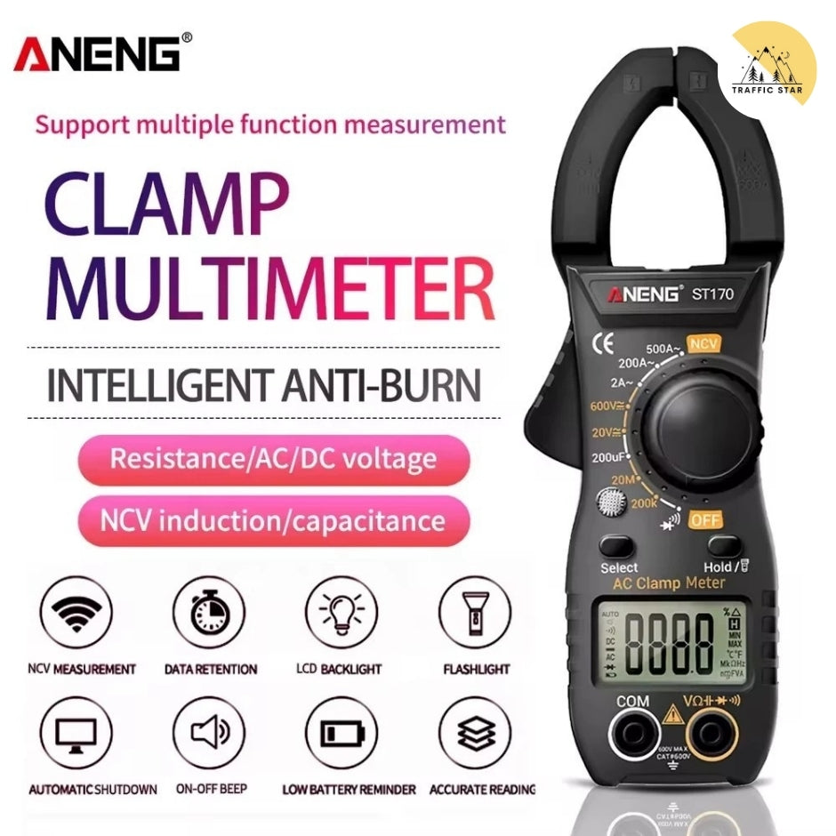 ANENG ST170 Clamp Meter Digital Multimeter 500A AC Current AC/DC Voltage Tester