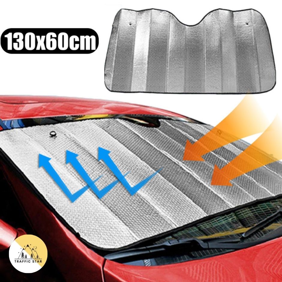 Silver Aluminum Foil Sunscreen Car Heat Insulation 130 x 60 cm