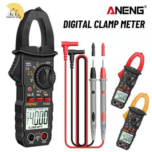 Aneng ST180 4000 Counts Digital Clamp Meter, Multimeter Ammeter Car Voltage Tester Amp Hz with Capacitance NCV OHM Tool