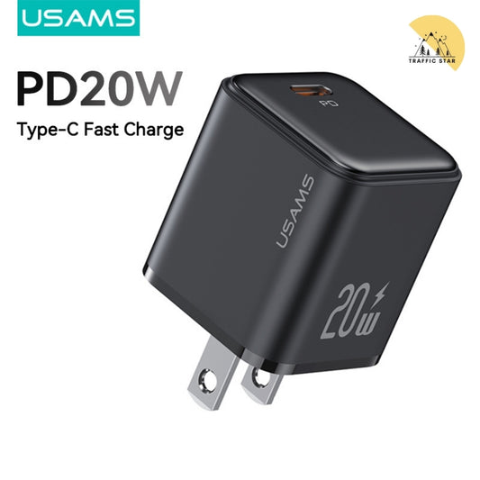 USAMS PD20W/30W Type-C Fast Charger PD3.0 QC4.0 2 Pin US Plug