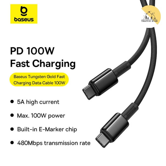 Baseus Tungsten Gold Fast Charging Data Cable 100W