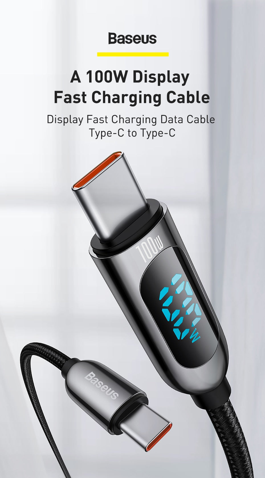 Baseus PD 100W USB C Cable Fast Charging Type C Cable