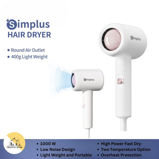 Simplus Hair Dryer Portable Quick Drying 2 Speed Hair Styling Tool