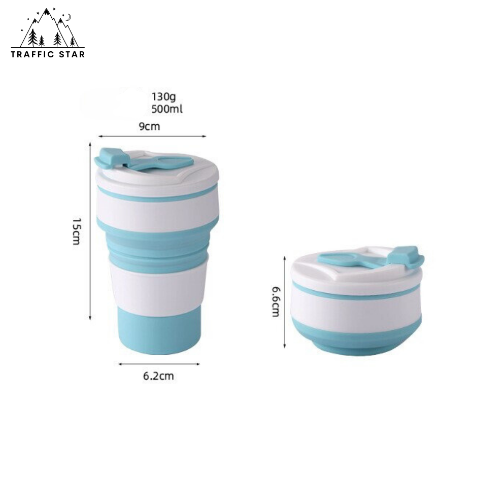 Silicone Folding Cup With Cover 500ml