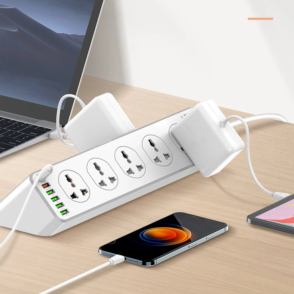 LDNIO Power Socket 10Socket Power Socket Supports 5USB & 1 USB-C QC 3.0