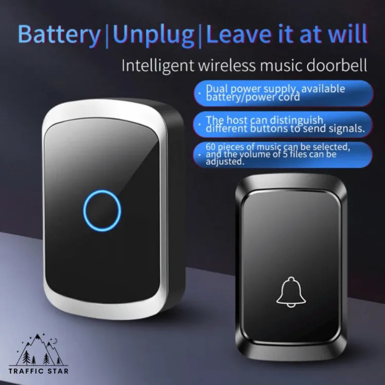 CACAZI Wireless Doorbell Set AC and DC Battery + USB Version