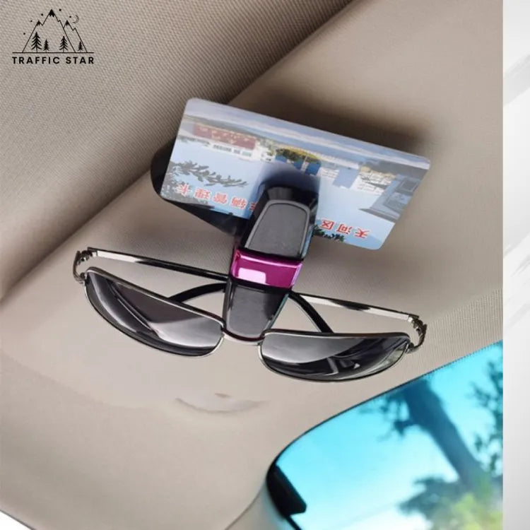 Carbon Fiber Design Car Glasses Clip, Multifunction Dual Clip Car Accessories