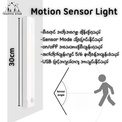 Motion Sensor LED Wall Lamp Rechargeable 30cm