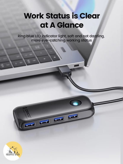 ORICO USB 2.0 Extension Hub 480Mbps 4 Ports Docking Station