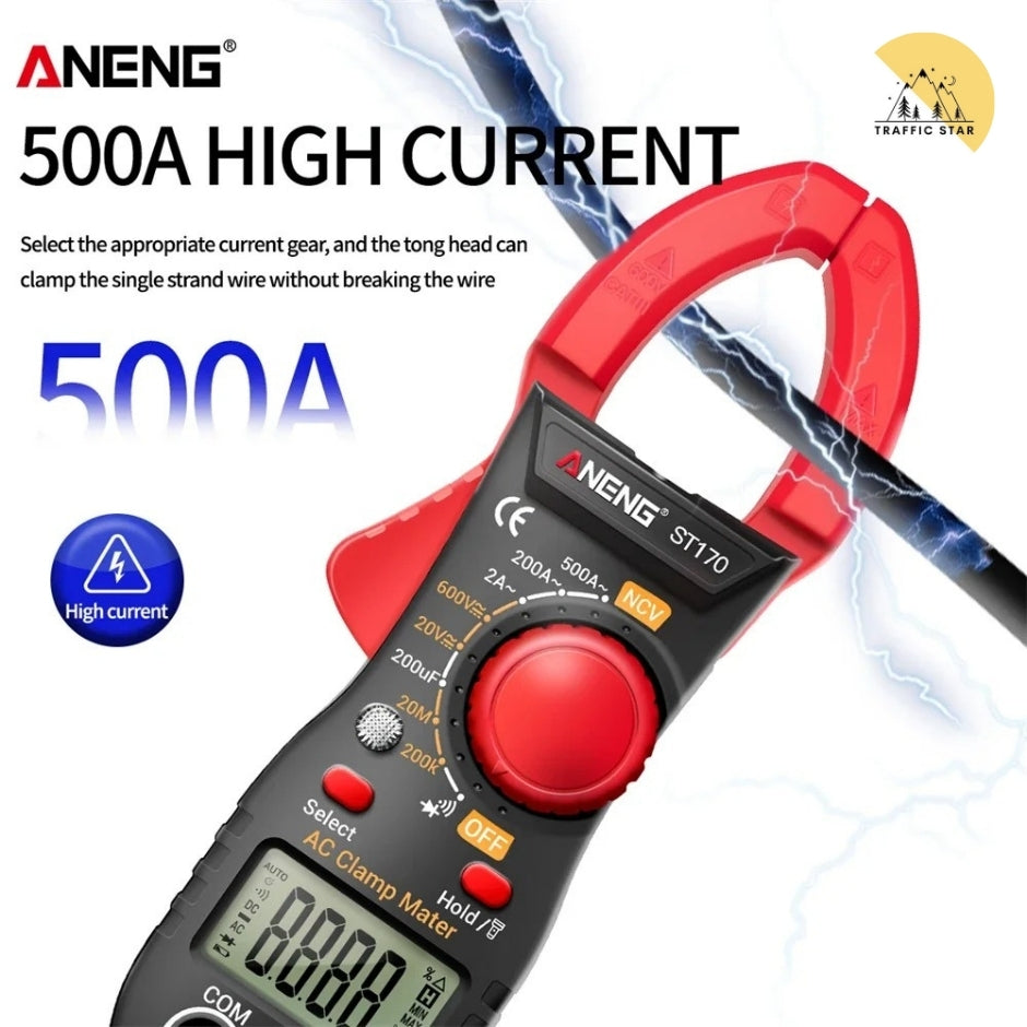 ANENG ST170 Clamp Meter Digital Multimeter 500A AC Current AC/DC Voltage Tester