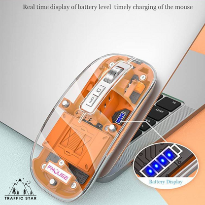 Transparent Wireless Silent Mouse Dual Mode BT5.1 + 2.4G