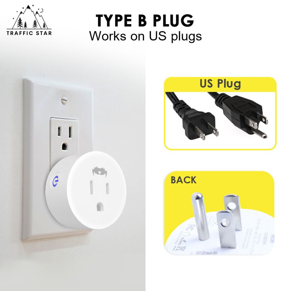 WiFi Smart Plug US Socket Smart Home Power Monitor Timing Outlet Voice Control