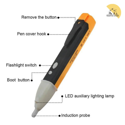 Voltage Alert ABS Plastic Pocket Pen 90-1000V Voltage Detector with LED Light