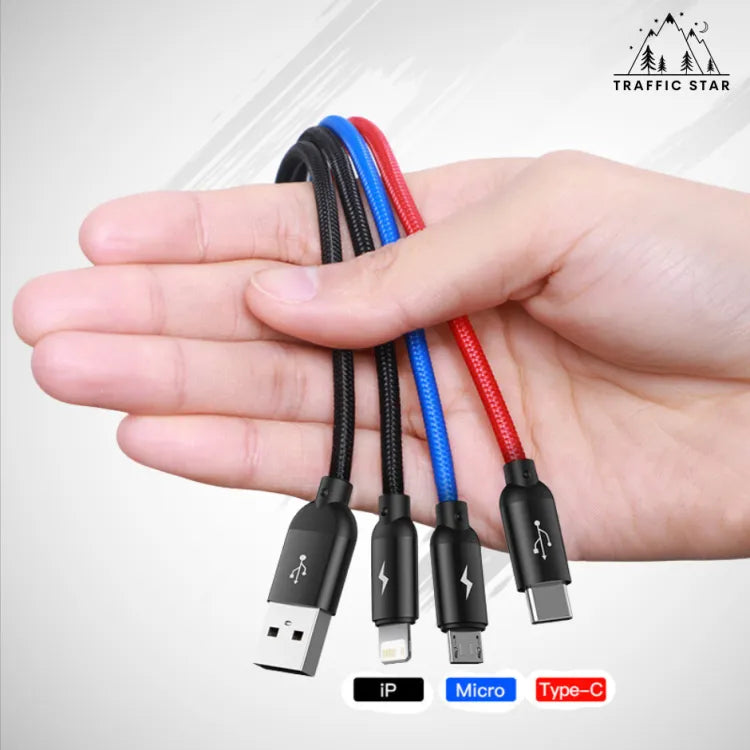 Baseus fast charging cable 3 in 1 USB Cable, Multi cable - Micro, Type C, Lightening