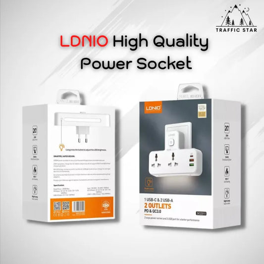 LDNIO SC2311 Power Socket With Lamp 5 IN1 Supports Fast Charging