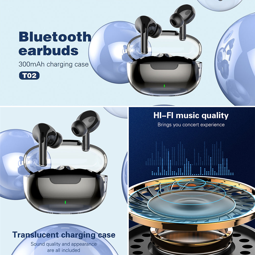 LDNIO T02 Bluetooth Earbuds, Waterproof Gaming, Built-in microphone, TWS Wireless Earbud