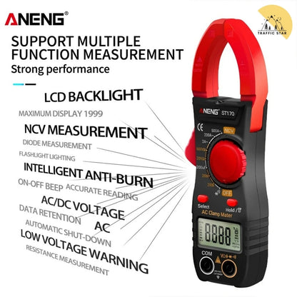 ANENG ST170 Clamp Meter Digital Multimeter 500A AC Current AC/DC Voltage Tester