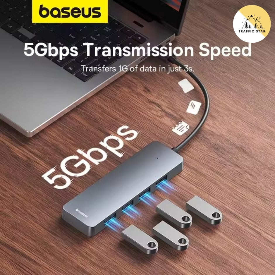 BASEUS 4 Ports USB Hub ABS USB 3.0 for Laptop Multi Splitter Adapter