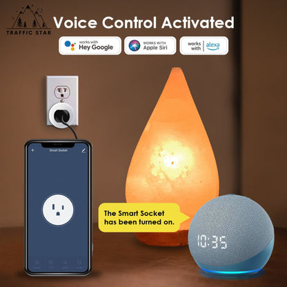 WiFi Smart Plug US Socket Smart Home Power Monitor Timing Outlet Voice Control