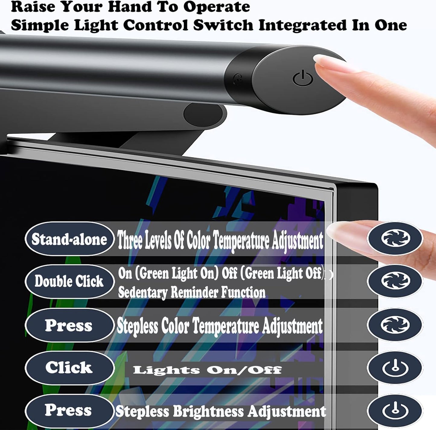 S3 Computer Monitor Light, Screen Light Bar with Type-C