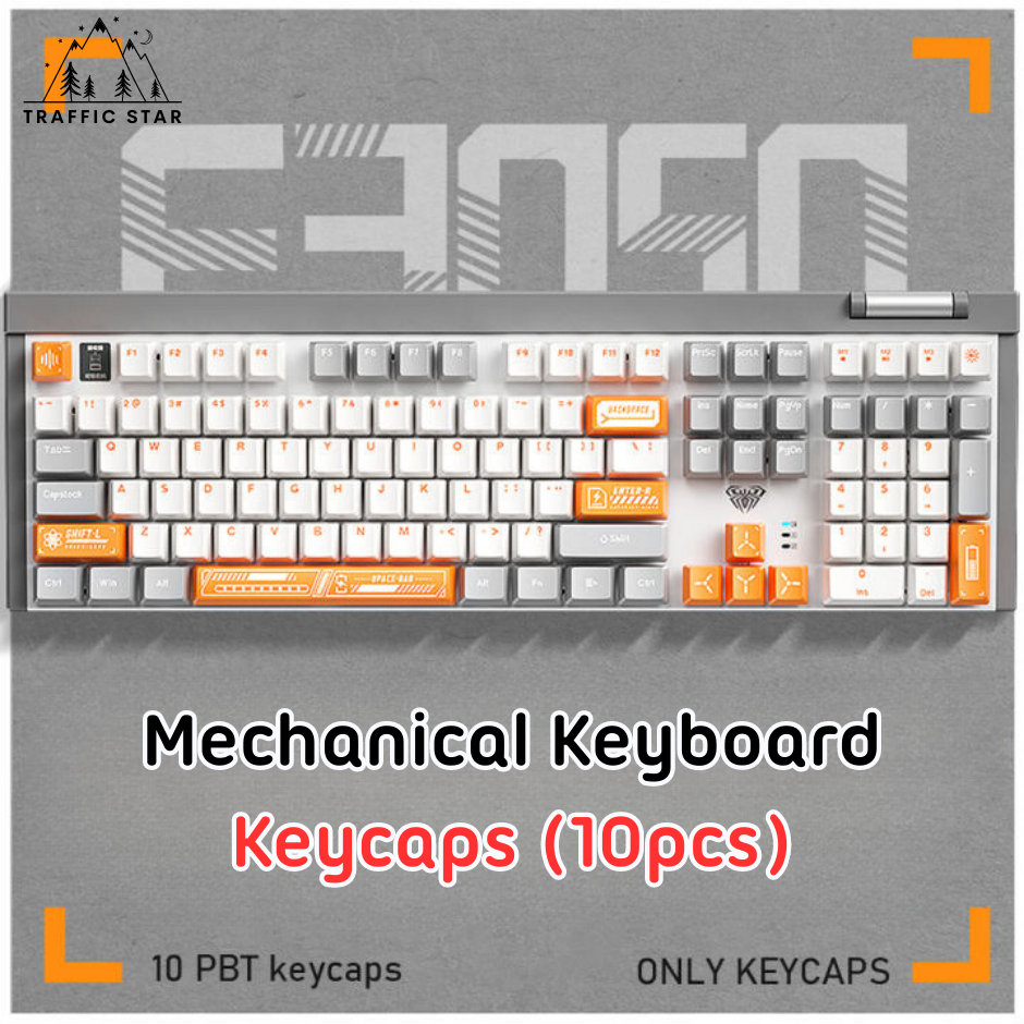 AULA PBT Keycaps 10 Keys Anti-Slip High Quality Removable Keycaps (Keyboard Keycaps 10pcs)