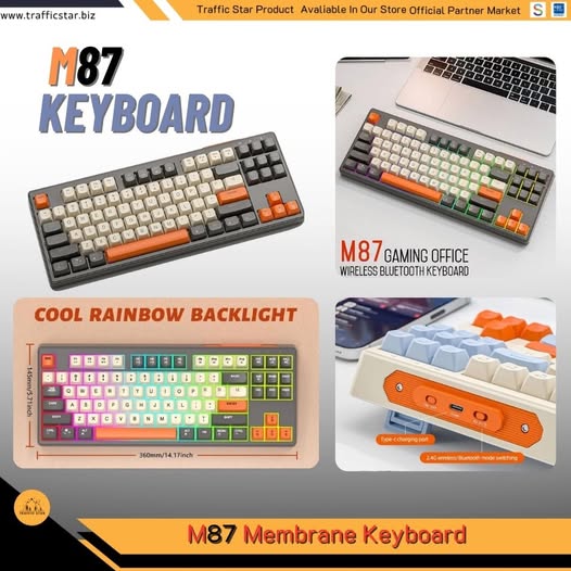 M87 Wireless Membrane Keyboard 87 Keys With Backlit