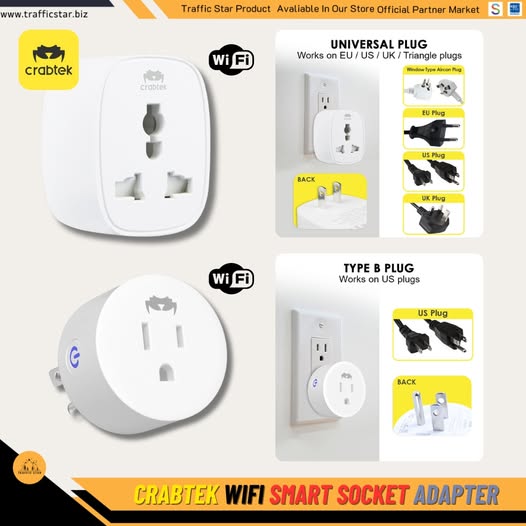 CrabTek WiFi Smart Socket Adapter