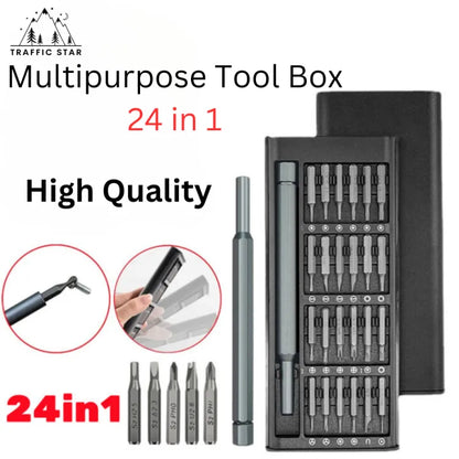 24 in 1 Magnetic Screwdriver Set High Precision (၂၄ မျိုးပါ ဝက်အူလှည့်ခေါင်းအစုံပါသောဘူး)