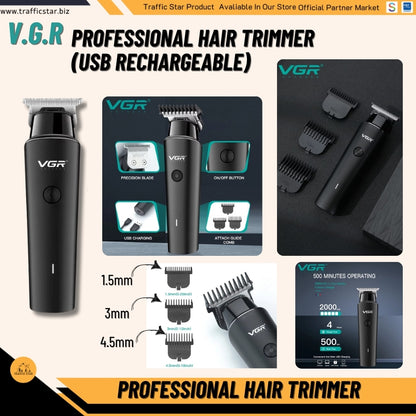 VGR Men's Hair Clipper Electric Cordless Rechargeable V-933 Professional Beard Hair Trimmer