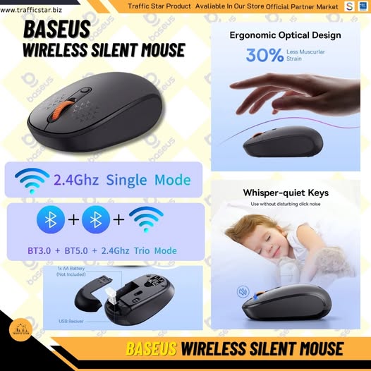 BASEUS Mouse F01B Wireless Bluetooth Mouse 5.0 1600dpi Silent Click for MacBook Tablet Laptop PC Gaming Mouse 2.4G