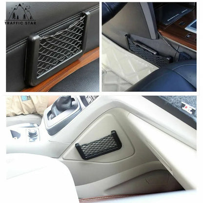 Car Storage Net Phone Holder Little Things Organizer Storage Pocket(ကားအတွင်းခန်းတွင် ကပ်၍ရသော ထည့်စရာနေရာ)