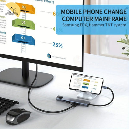 Type C Extender 8 in 1 USB Hub with HDMI Adapter with SD TF Card Reader Rj45 PD Fast Charging