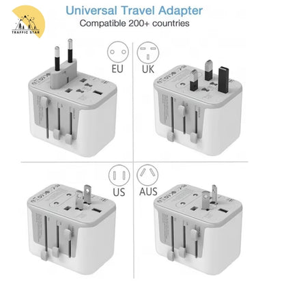 TESSAN Universal Travel Adapter Plug with 3 USB Ports and 1 Type C, All-in-one Wall Charger for US EU UK AUS Travel