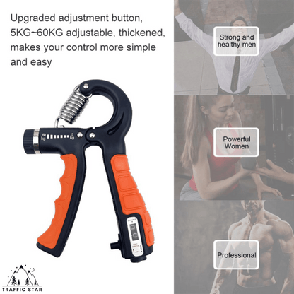 Portable Handgrip Exerciser Adjustable 5-60kg With Counter