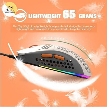 M8 Mouse Lightweight RGB Light Adjustable DPI Wired Mouse