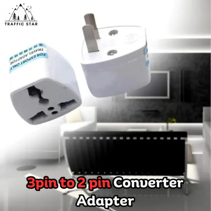 3-Pin to 2-Pin Conversion Plug, 1 Socket Type Flat Pin