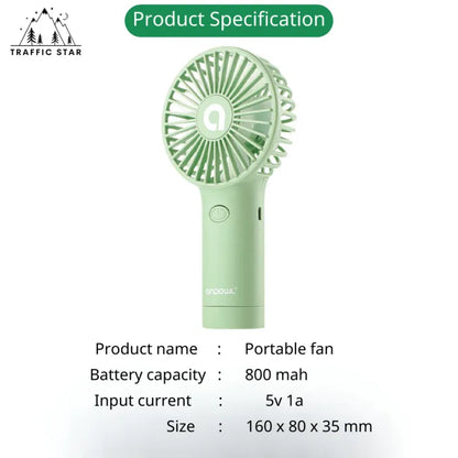 Cute Mini Fan, Portable Fan, Adjustable 3 Gear Wind Speed