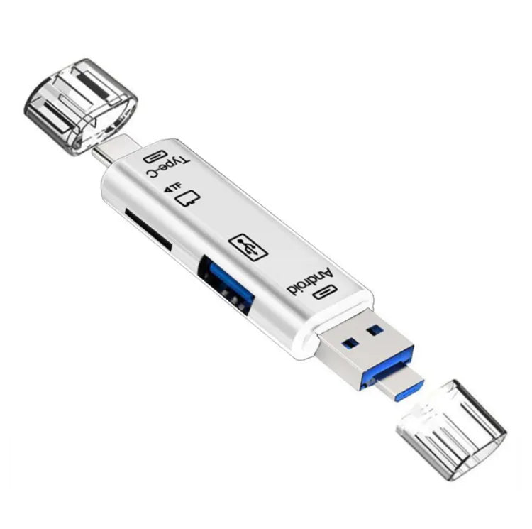 Multi-function 5 In 1 USB 2.0 Type C Memory Card Reader OTG Reader Adapter