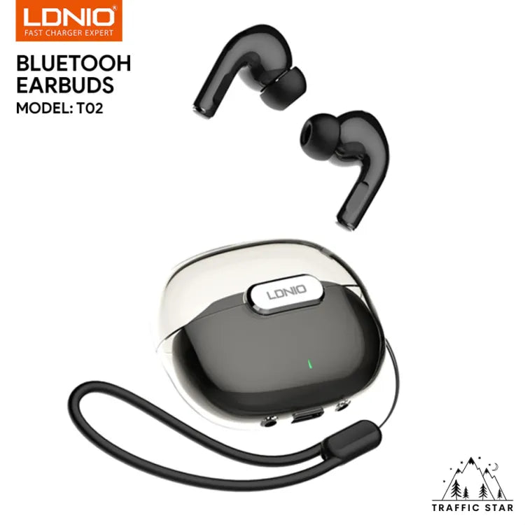 LDNIO T02 Bluetooth Earbuds, Waterproof Gaming, Built-in microphone, TWS Wireless Earbud