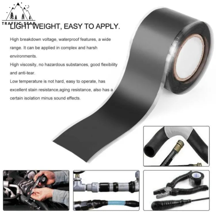 Self-Fusing Silicone Rubber Sealing Tape Weatherproof Bonding Tape for Electrical Cables and House Piping Leakage 25mm*3 Meters/Roll