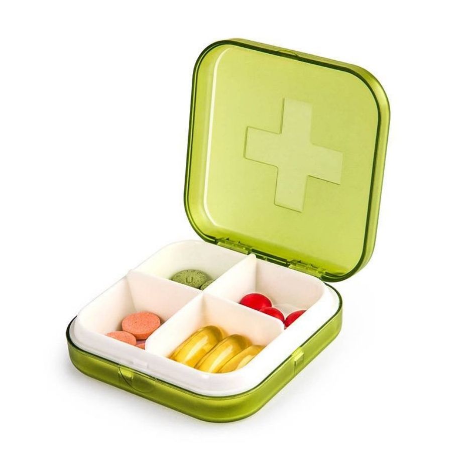 S6 Plastic Medicine Box 4 Grid Portable